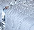 Pacific Coast Feather Northern Nights 450TC Egyptian Cotton 22oz 650 FP Down Woven Stripe King Blanket in Light Blue