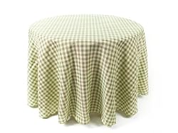 Pack of 2 Country Bistro Green & White Round Checkered Tablecloths