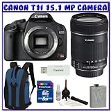 Canon EOS Rebel T1i Digital SLR (Body OutFit) w/ EF-S 18-135mm f/3.5-5.6 IS Lens + 8GB Memory Card + Advanced Shooters Package Package # 2