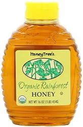 HoneyTree's Organic Rainforest Honey, 16-Ounce Bottles (Pack of 6)