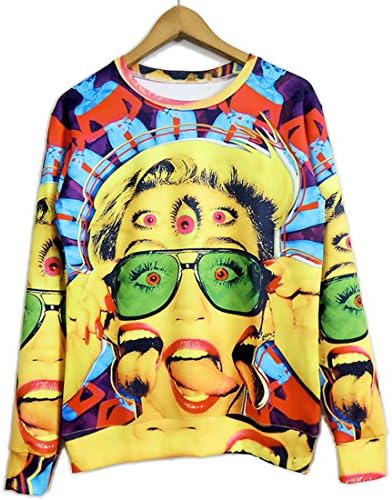 Unisex Sneak 3D Sweater Crazy Miley Cyrus Sweatshirt T Shirts (XL)