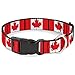 Buckle Down PC-W30367-L Canada Flags Plastic Clip Collar, Large/15-26