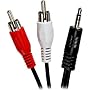 5ft Universal Audio Splitter Stereo Cable, 3.5mm Mini-Stereo Male to Two RCA Male Audio Cable for Apple iPod, Microsoft Zune