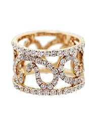 18K Rose Gold and Diamonds Swirling Vines Ring