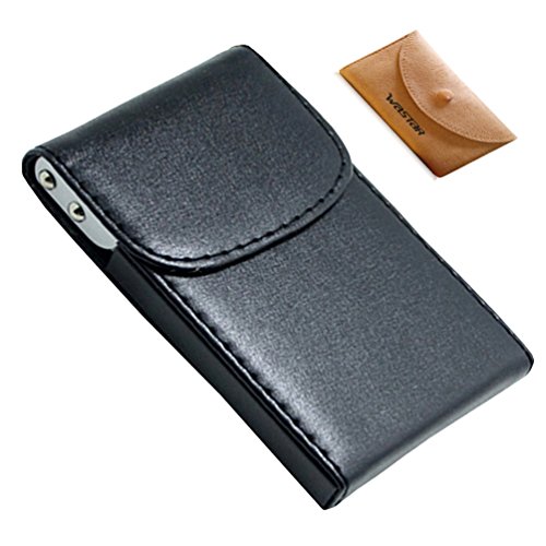 Wastar® Classical Business Card Case Holder PU Leather Name Card Wallet with Delicate Storage Bag (Perfect for Gift)