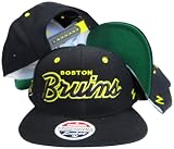 Boston Bruins Black Script Snapback Adjustable Plastic Snap Back Hat / Cap