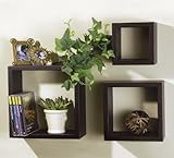 Set of 3 Cubbi Wall-Mounted Shelves in Black Finish