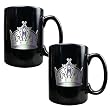 Los Angeles Kings 2pc Black Ceramic Mug Set - Primary Logo NHL Hockey