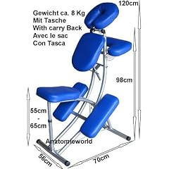 Aluminium Massagestuhl mit Tasche BLAU- TSGPS Kingpower