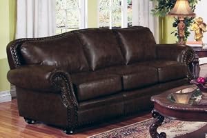 Black Leather Living Room Sofa