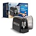 Premium Electric Pencil Sharpener. Razor-Sharp Stainless Steel Blades (+3 Replacement Blades FREE!). Large Shaving Reservoir. Ultra Portable, Perfect For Home, Office or School! - 4x AA Batteries. 100%!