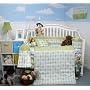Sage and Sky Blue Argyle Baby Bedding 10 Pieces Crib Set