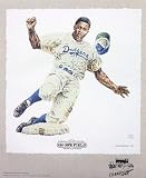 Jackie Robinson Brooklyn Dodgers Lithogaph By Michael Mellett