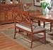 “X” Cross-Back Design Walnut Finish Loveseat Bench Dining Chair