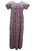 Black Caftan Dress Fuchsia Circular Print Cotton Kaftans L / M