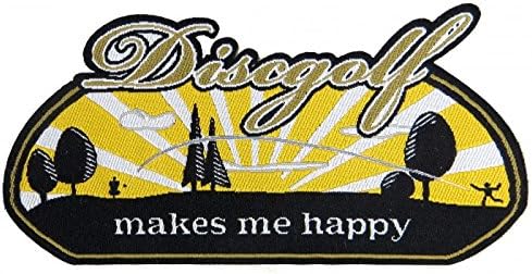 PG Productions Disc Golf Makes Me Happy Iron-On Disc Golf Patch