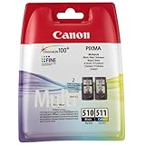 Canon Tintenpatrone PG-510 / CL-511 Multipack, schwarz und farbig