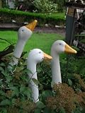 Dekofigur Gartenstecker Gerd und Gertrud Gans 3er Set Garten Terasse Dekoration