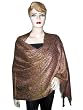 India Jamawar Medium Carmine Paisley Pashmina Shawl,Wrap Throw Reversible Free Shipp