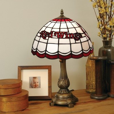 Detroit Red Wings Stained Glass Table Lamp