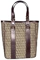 Fendi Brown Zucchino Canvas and Leather Tall Shopping Tote 8BH162-TN9-F0LK9