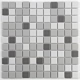 Keramik-Mosaik Fliesen 2,5x2,5x0,4cm Grau Mix 1m
