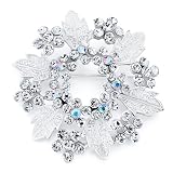 Pugster Clear Crystal Clear Crystal Flower Brooch