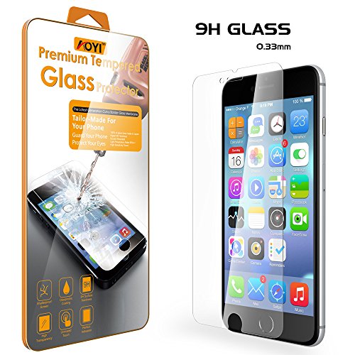 AOYI iPhone 6s/iPhone 6 Glass Screen Protector,Tempered Glass 9H Hardness 99% Touch-screen Round Edge 0.33mm Anti-Scratch Anti-Oil Stains Coating