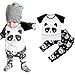 FEITONG Baby Toddler Boy Panda Shirt + Pants Kids Sets Outfit (9 Months, Black)