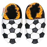 モモ ベビー 乳児/幼児用サッカー デザイン ソフト ソール レザー シューズ ネイビー 18-24 ヶ月/米国幼児用サイズ6-7 M (インポート)