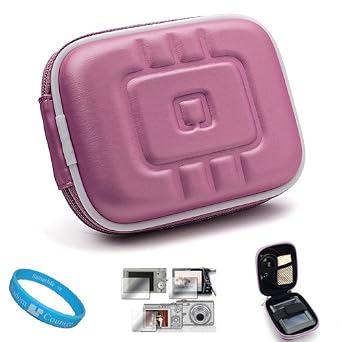 Flip Video Carrying Case for Flip Video Ultra Series Camcorder + Screen Protector Kit (10 Color to Choose From) (Eva Purple) + SumacLife TM Wisdom Courage Wristband
