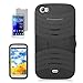 [ARENA] SOLID BLACK HYBRID WAVE STAND COVER HARD GEL CASE for BLU LIFE VIEW L110A + FREE SCREEN PROTECTOR