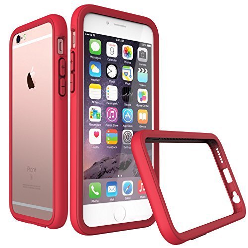 iPhone 6s Plus Case [Red] RhinoShield CrashGuard Bumper [11 Ft Drop Tested] No Bulk [EggDrop Technology] Thin Lightweight Protection [Includes Back Transparent Skin] Also fits iPhone 6 Plus
