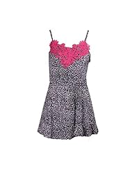 Sleeveless Leopard Print Round Neck Summer Acrylic Party Dress/Mini Dress 