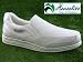 Men's Henselite Victory Sport Slip on Leather Lawn Bowls Shoes Sizes 7 to 13 in White and Grey