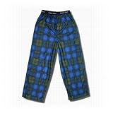 Calvin Klein Microfiber Flannel Lounge Pants for Children in Blue/Green plaid