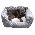 40 Winks Small Dog/ Cat Sleeper Bed, 16-inch, Grey/ Cream Spot