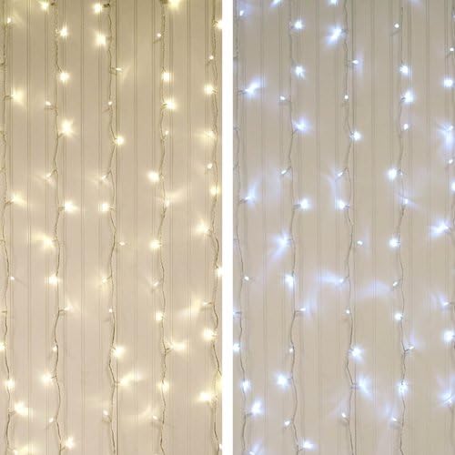 Curtain Lights, LEDs, 5 ft. x 7 ft., Clear Wire, Plug-in, Dual Color