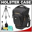 Case Logic Digital SLR Zoom Holster Camera Bag/Case (Black) (SLRC-201) + Tripod + Accessory Kit for Nikon D5000, D3100, D3000, D700, D300S, D300, D90, D60 & D40