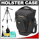 Case Logic Digital SLR Zoom Holster Camera Bag/Case (Black) (SLRC-201) + Tr ....