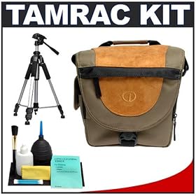 Tamrac 3535 Express 5 Camera Bag (Khaki) + Tripod + Accessory Kit for Canon Rebel XSi, XS,... by Tamrac