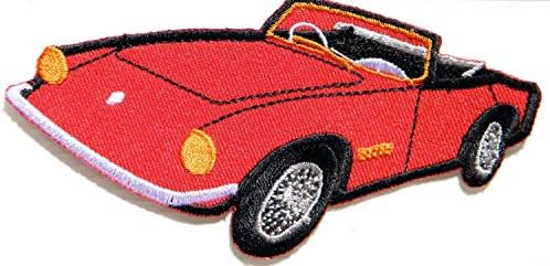 Red Classic Car Sport Hot Rod Jacket Patch Sew Iron on Logo Embroidered Badge Sign Jacket T shirt Costume bY PRINYA SHOP
