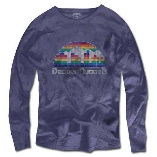 Denver Nuggets '47 Brand Blue Vintage Logo Scrum Long Sleeve T-Shirt