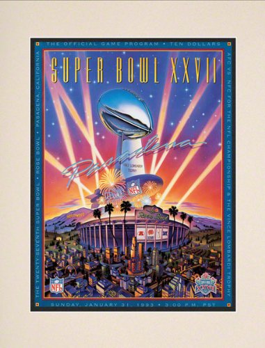 Matted 10.5 x 14 Super Bowl XXVII Program Print | Details: 1993, Cowboys vs Bills