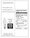 AMLEDTEK A-BF200-6 LED Filament Candle Light 2W to Replace 25W Incandescent Bulb Soft White (2700K) 6 Pack