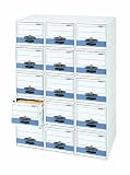Records Storage Drawers, Extra Strength, 5 Units High, Letter, White/Blue FEL00311