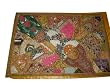 Wall Hangings- Olive Embroidered Vintage Decor Sari Tapestry Throw 60x40