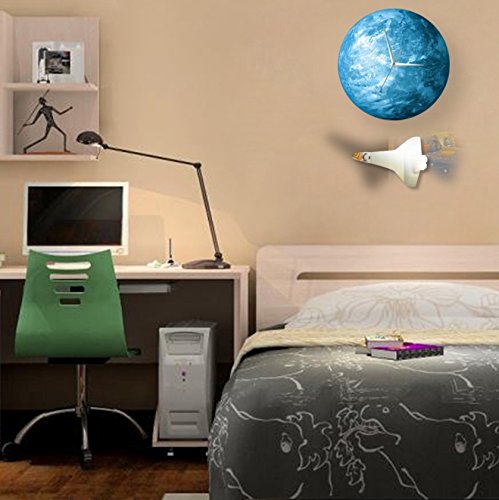 YU&amp;YU Children's room decorative wall clock wall clock wall stickers fairy Tinker Bell Zhong Faguang luminous bell , rocket
