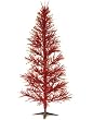 6' Lipstick Red Tinsel Artificial Christmas Twig Tree