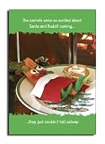 Carrot Couldn't Sleep - Damn Funny Violent Veg Merry Christmas Greeting Card (Single w/ Envelope)
